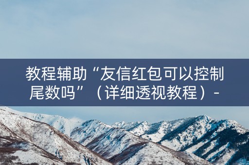 教程辅助“友信红包可以控制尾数吗”（详细透视教程）-哔哩哔哩