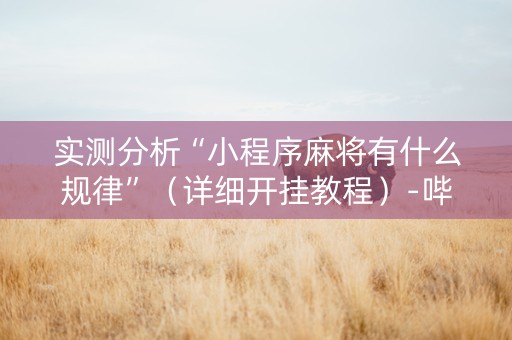 实测分析“小程序麻将有什么规律”（详细开挂教程）-哔哩哔哩