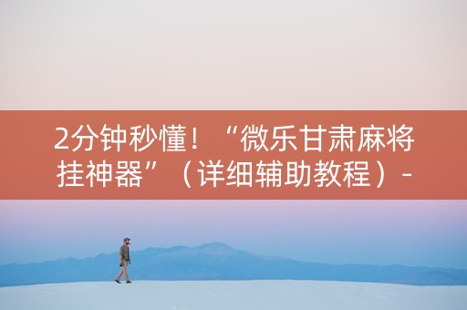 2分钟秒懂！“微乐甘肃麻将挂神器”（详细辅助教程）-哔哩哔哩