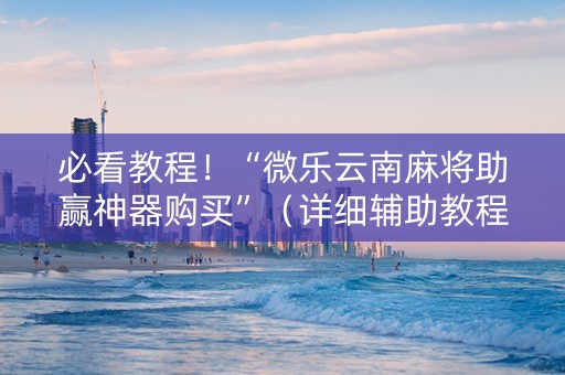 必看教程！“微乐云南麻将助赢神器购买”（详细辅助教程）-哔哩哔哩