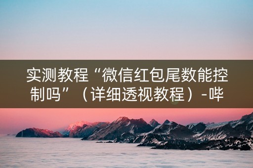 实测教程“微信红包尾数能控制吗”（详细透视教程）-哔哩哔哩