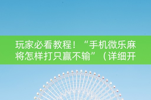 玩家必看教程！“手机微乐麻将怎样打只赢不输”（详细开挂教程）-哔哩哔哩