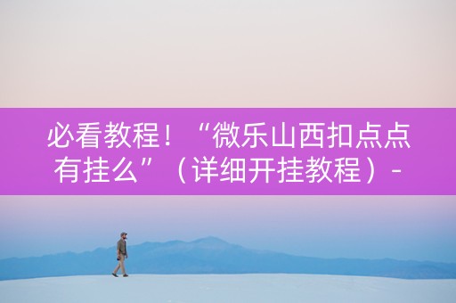 必看教程！“微乐山西扣点点有挂么”（详细开挂教程）-哔哩哔哩