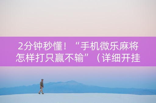 2分钟秒懂！“手机微乐麻将怎样打只赢不输”（详细开挂教程）-哔哩哔哩