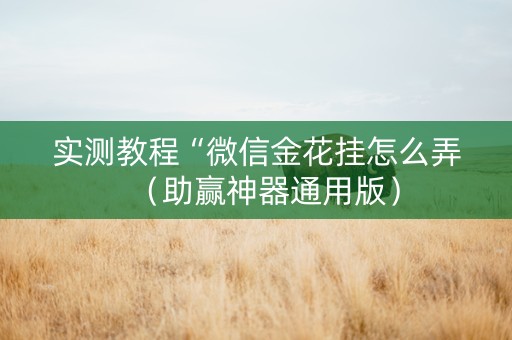 实测教程“微信金花挂怎么弄（助赢神器通用版）