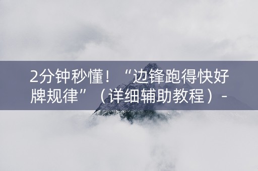 2分钟秒懂！“边锋跑得快好牌规律”（详细辅助教程）-哔哩哔哩