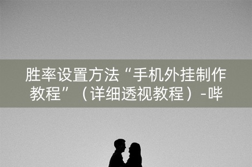 胜率设置方法“手机外挂制作教程”（详细透视教程）-哔哩哔哩