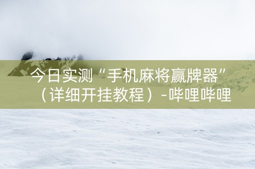 今日实测“手机麻将赢牌器”（详细开挂教程）-哔哩哔哩