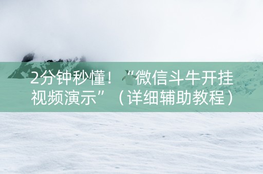 2分钟秒懂！“微信斗牛开挂视频演示”（详细辅助教程）-哔哩哔哩