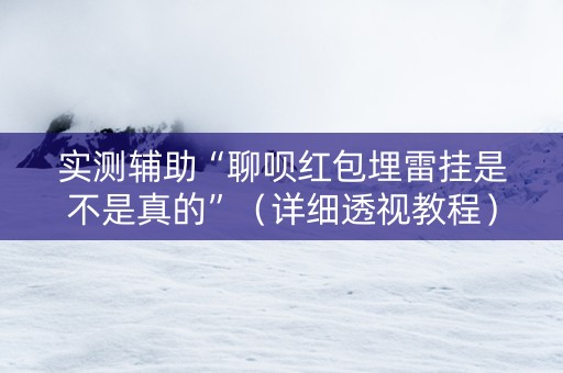 实测辅助“聊呗红包埋雷挂是不是真的”（详细透视教程）-哔哩哔哩