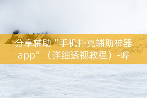 分享辅助“手机扑克辅助神器app”（详细透视教程）-哔哩哔哩