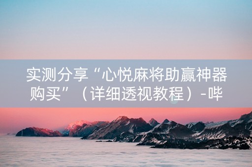 实测分享“心悦麻将助赢神器购买”（详细透视教程）-哔哩哔哩