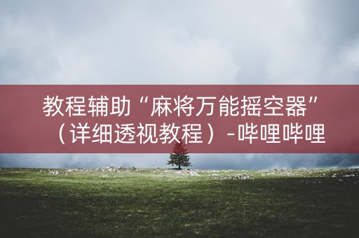 教程辅助“麻将万能摇空器”（详细透视教程）-哔哩哔哩