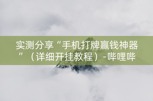 实测分享“手机打牌赢钱神器”（详细开挂教程）-哔哩哔哩