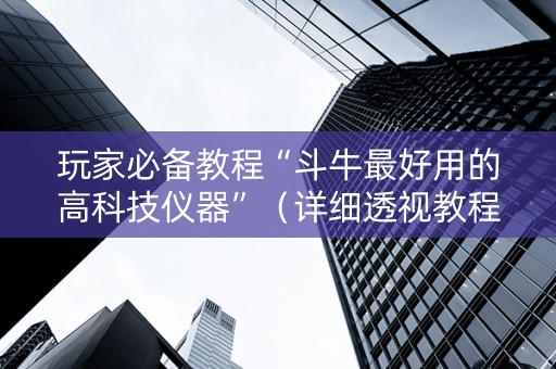 玩家必备教程“斗牛最好用的高科技仪器”（详细透视教程）-哔哩哔哩