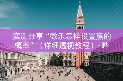 实测分享“微乐怎样设置赢的概率”（详细透视教程）-哔哩哔哩