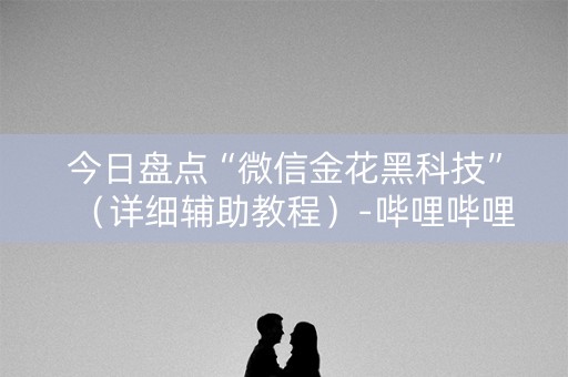 今日盘点“微信金花黑科技”（详细辅助教程）-哔哩哔哩