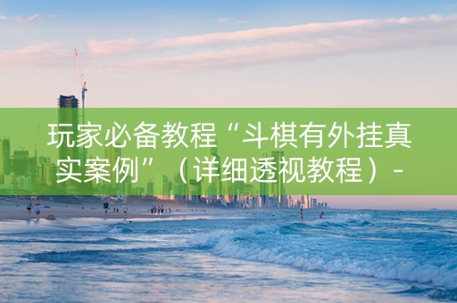 玩家必备教程“斗棋有外挂真实案例”（详细透视教程）-哔哩哔哩