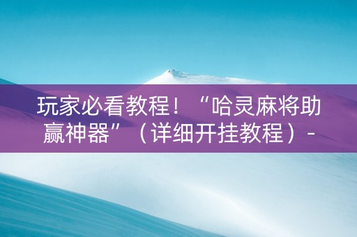 玩家必看教程！“哈灵麻将助赢神器”（详细开挂教程）-哔哩哔哩