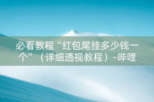 必看教程“红包尾挂多少钱一个”（详细透视教程）-哔哩哔哩