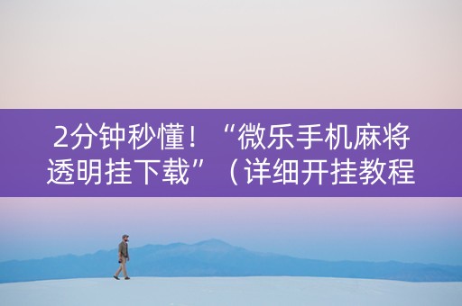 2分钟秒懂！“微乐手机麻将透明挂下载”（详细开挂教程）-哔哩哔哩