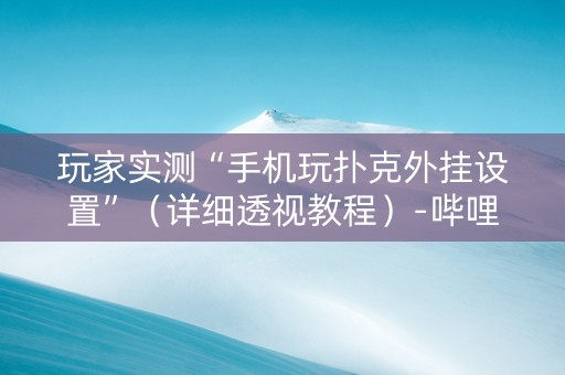 玩家实测“手机玩扑克外挂设置”（详细透视教程）-哔哩哔哩