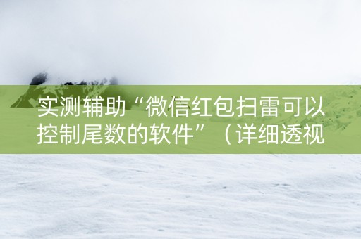 实测辅助“微信红包扫雷可以控制尾数的软件”（详细透视教程）-哔哩哔哩
