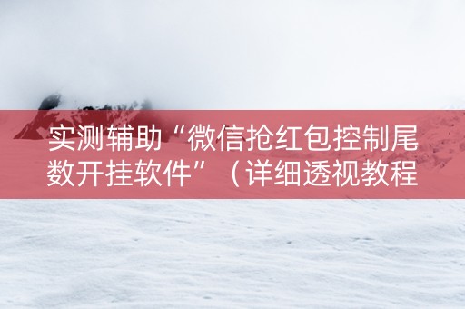 实测辅助“微信抢红包控制尾数开挂软件”（详细透视教程）-哔哩哔哩