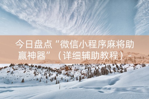 今日盘点“微信小程序麻将助赢神器”（详细辅助教程）-哔哩哔哩