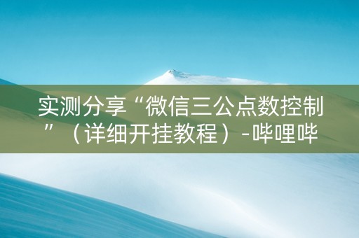 实测分享“微信三公点数控制”（详细开挂教程）-哔哩哔哩