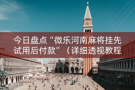 今日盘点“微乐河南麻将挂先试用后付款”（详细透视教程）-哔哩哔哩