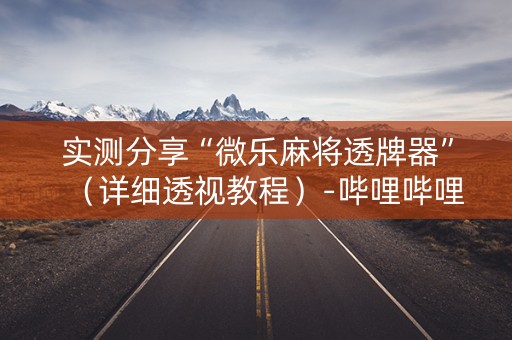 实测分享“微乐麻将透牌器”（详细透视教程）-哔哩哔哩