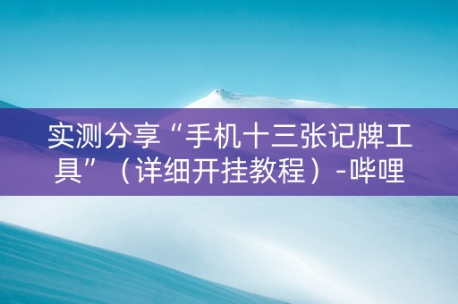 实测分享“手机十三张记牌工具”（详细开挂教程）-哔哩哔哩
