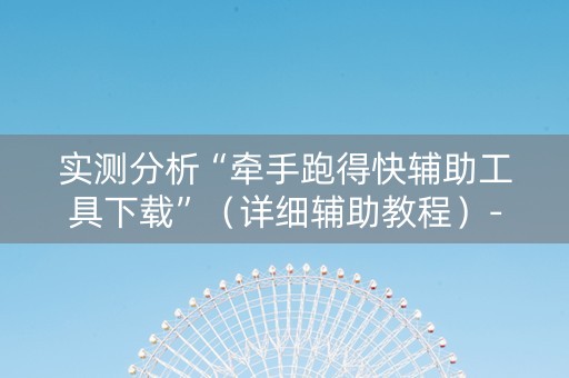 实测分析“牵手跑得快辅助工具下载”（详细辅助教程）-哔哩哔哩