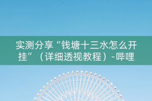 实测分享“钱塘十三水怎么开挂”（详细透视教程）-哔哩哔哩
