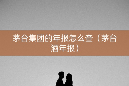 茅台集团的年报怎么查（茅台酒年报）