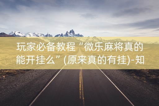 玩家必备教程“微乐麻将真的能开挂么”(原来真的有挂)-知乎