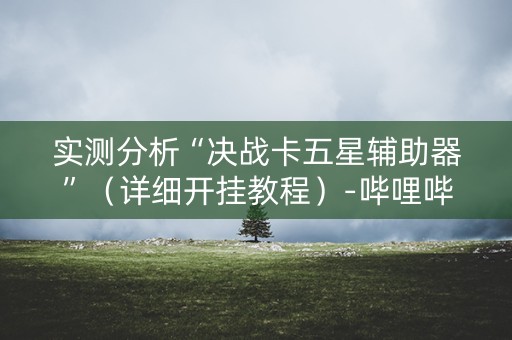 实测分析“决战卡五星辅助器”（详细开挂教程）-哔哩哔哩