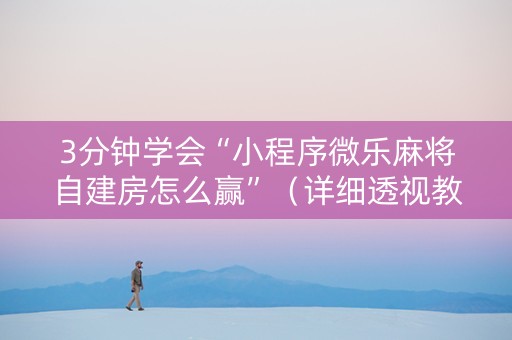 3分钟学会“小程序微乐麻将自建房怎么赢”（详细透视教程）-哔哩哔哩