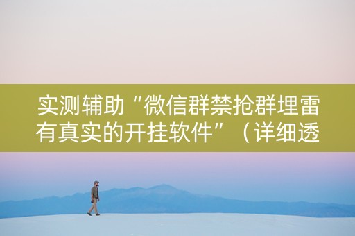 实测辅助“微信群禁抢群埋雷有真实的开挂软件”（详细透视教程）-哔哩哔哩