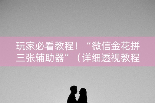 玩家必看教程！“微信金花拼三张辅助器”（详细透视教程）-哔哩哔哩