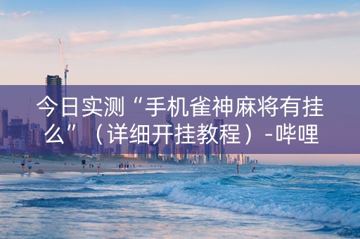 今日实测“手机雀神麻将有挂么”（详细开挂教程）-哔哩哔哩