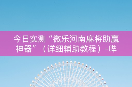 今日实测“微乐河南麻将助赢神器”（详细辅助教程）-哔哩哔哩