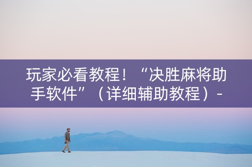 玩家必看教程！“决胜麻将助手软件”（详细辅助教程）-哔哩哔哩