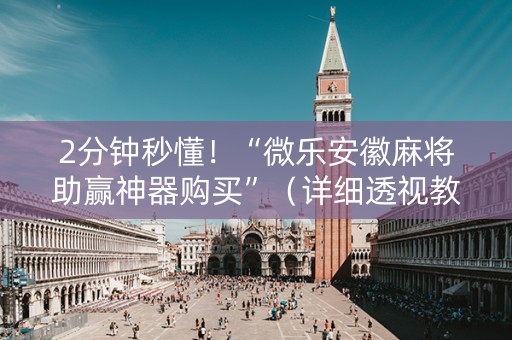 2分钟秒懂！“微乐安徽麻将助赢神器购买”（详细透视教程）-哔哩哔哩