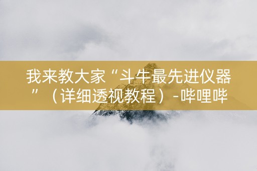 我来教大家“斗牛最先进仪器”（详细透视教程）-哔哩哔哩