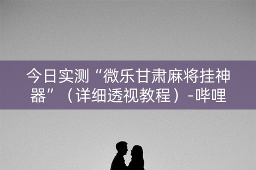 今日实测“微乐甘肃麻将挂神器”（详细透视教程）-哔哩哔哩