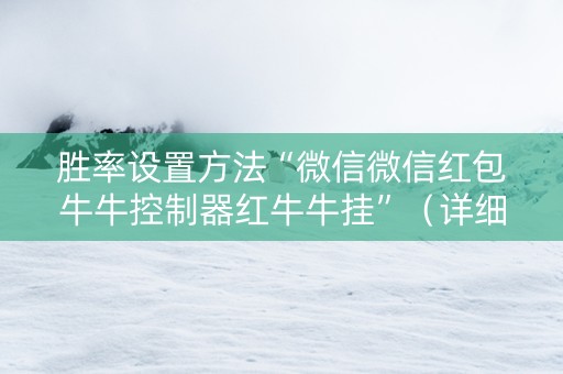 胜率设置方法“微信微信红包牛牛控制器红牛牛挂”（详细透视教程）-哔哩哔哩