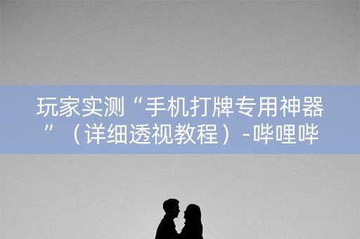 玩家实测“手机打牌专用神器”（详细透视教程）-哔哩哔哩
