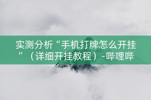 实测分析“手机打牌怎么开挂”（详细开挂教程）-哔哩哔哩